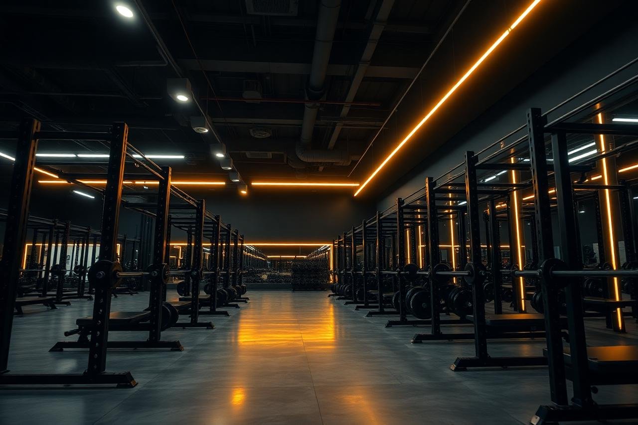 Wide view of the main training floor